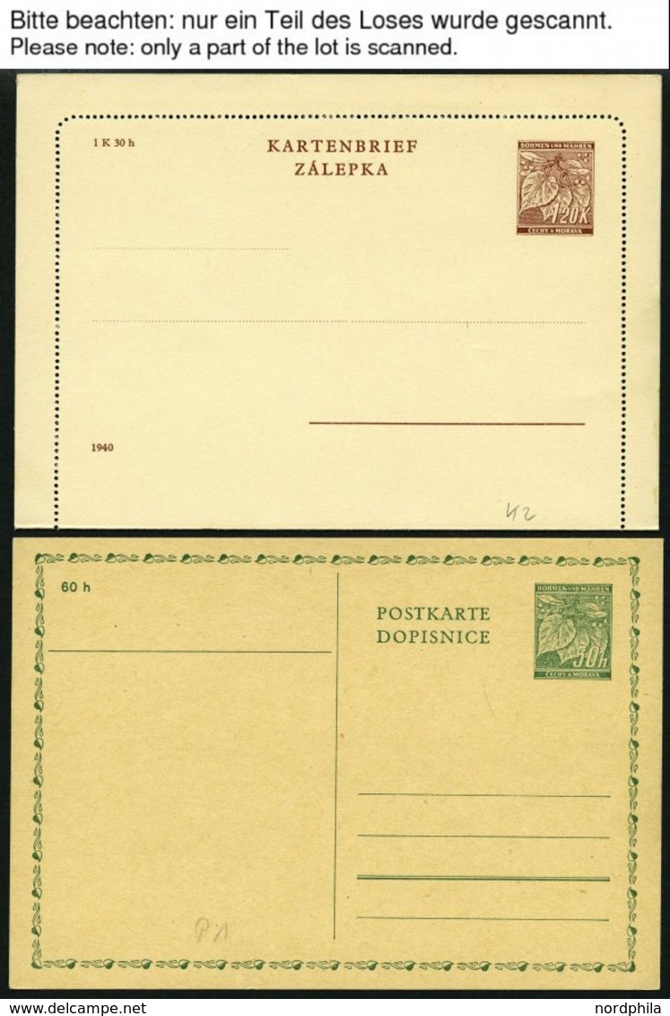 BÖHMEN UND MÄHREN A. K 2-P 12 BRIEF, 1939/40, 10 Verschiedene Ungebrauchte Ganzsachenkarten, Pracht - Altri & Non Classificati