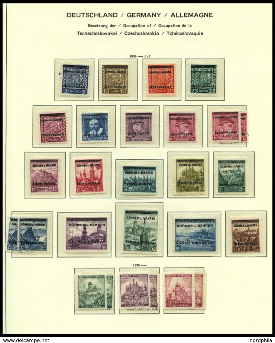 SAMMLUNGEN U. LOTS **,o,* , Sammlung Bes.Geb.II Von 1939-45 Auf Schaubekseiten, Dabei Böhmen Und Mähren Und Generalgouve - Occupation 1938-45