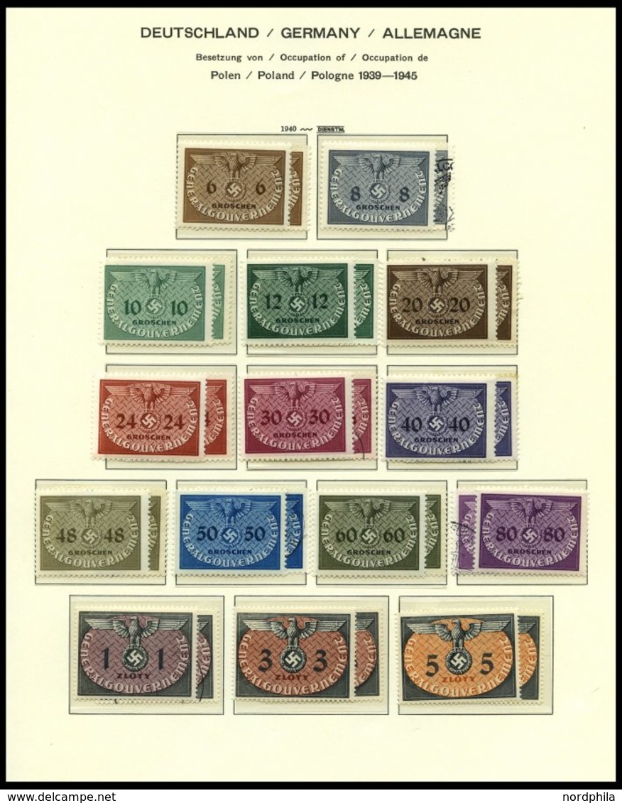 SAMMLUNGEN U. LOTS **,o,* , Sammlung Bes.Geb.II Von 1939-45 Auf Schaubekseiten, Dabei Böhmen Und Mähren Und Generalgouve - Occupation 1938-45