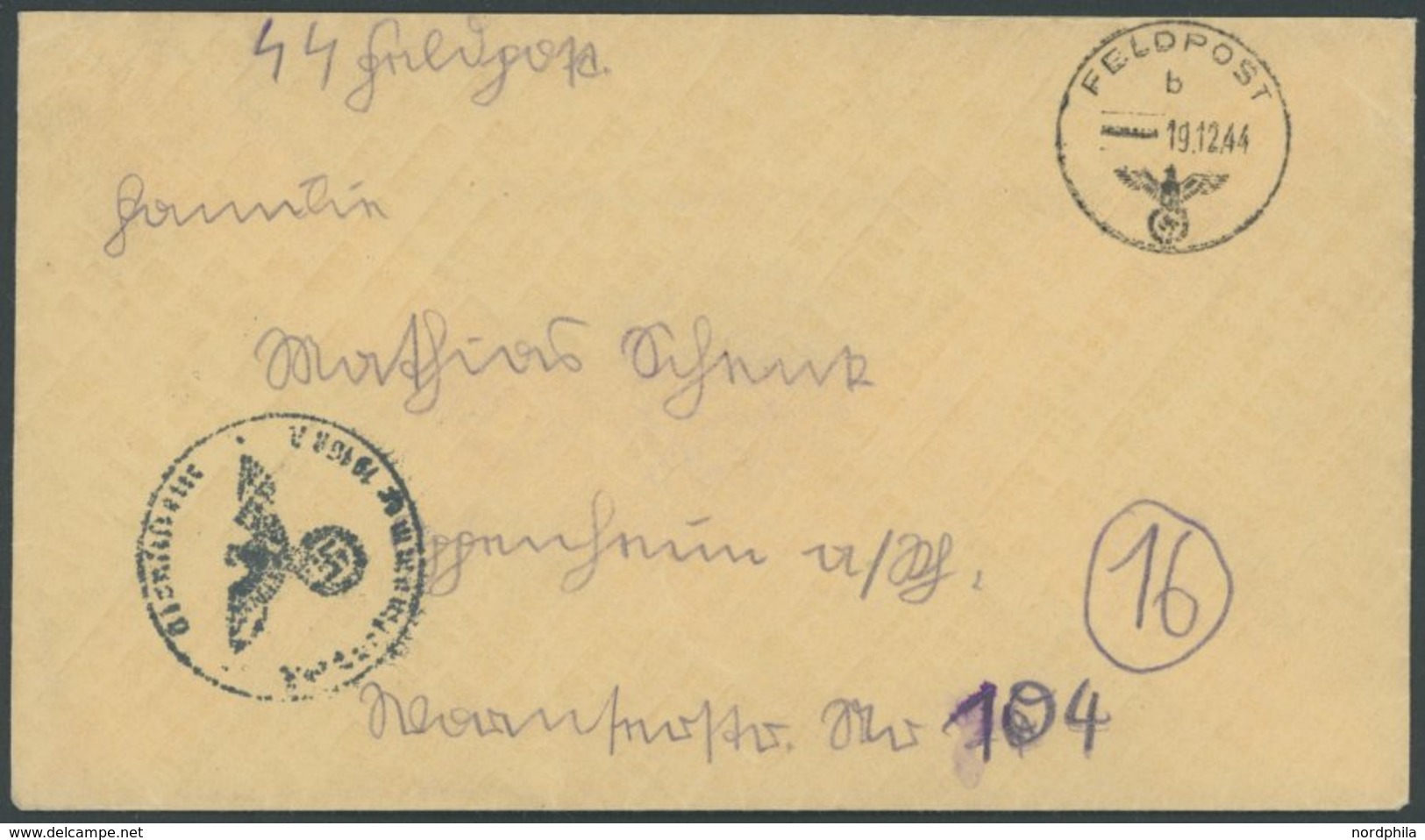 FELDPOST II. WK BELEGE 1944, Maria Theresia - 22. SS Freiwilligen Kavallerie, Feldpostbrief Der FP-Nr. 19168A, Pracht - Ocupación 1938 – 45