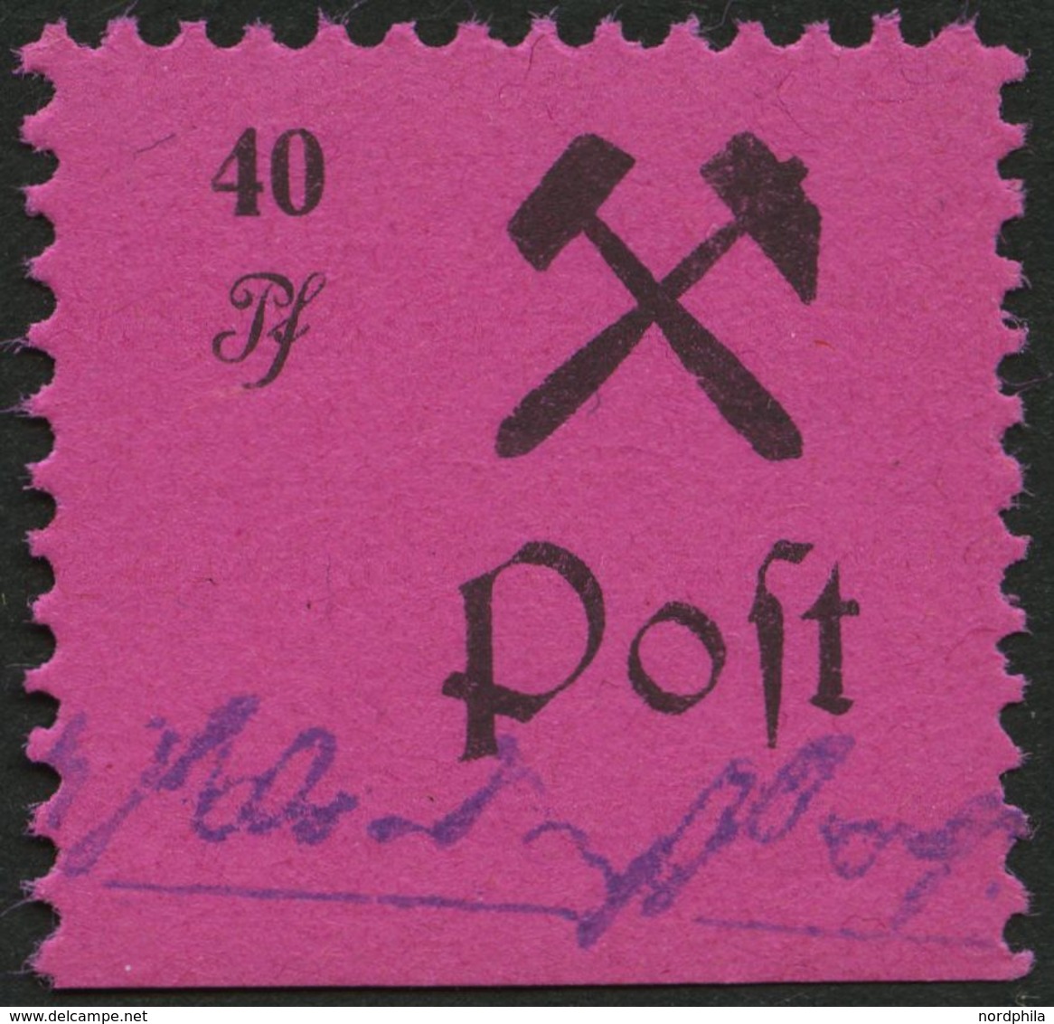 GROSSRÄSCHEN 27IV **, 1945, 40 Pf. Schwarz Auf Lila, Type IV, Pracht, Mi. 200.- - Postes Privées & Locales