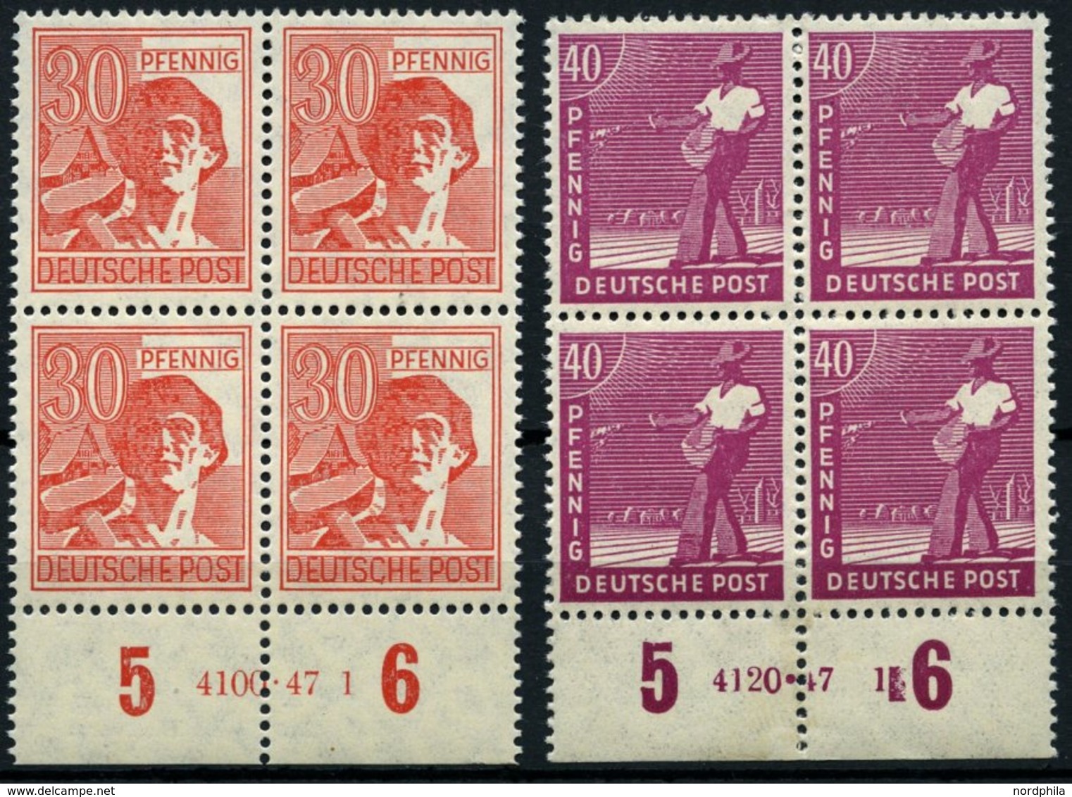 ALLIIERTE BES. 953/4HAN **, 1947, 30 Pf. Bräunlich Mit HAN 4100.47 1 Und 40 Pf. Dunkelrosalila Mit HAN 4120.47 1, Pracht - Altri & Non Classificati