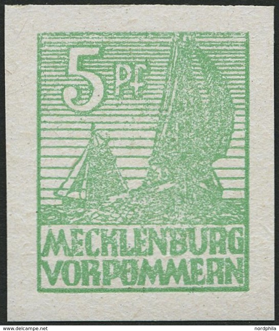 MECKLENBURG-VORPOMMERN 32xb **, 1946, 5 Pf. Mittelgrün, Kreidepapier, Pracht, Gepr. Kramp, Mi. 240.- - Sonstige & Ohne Zuordnung