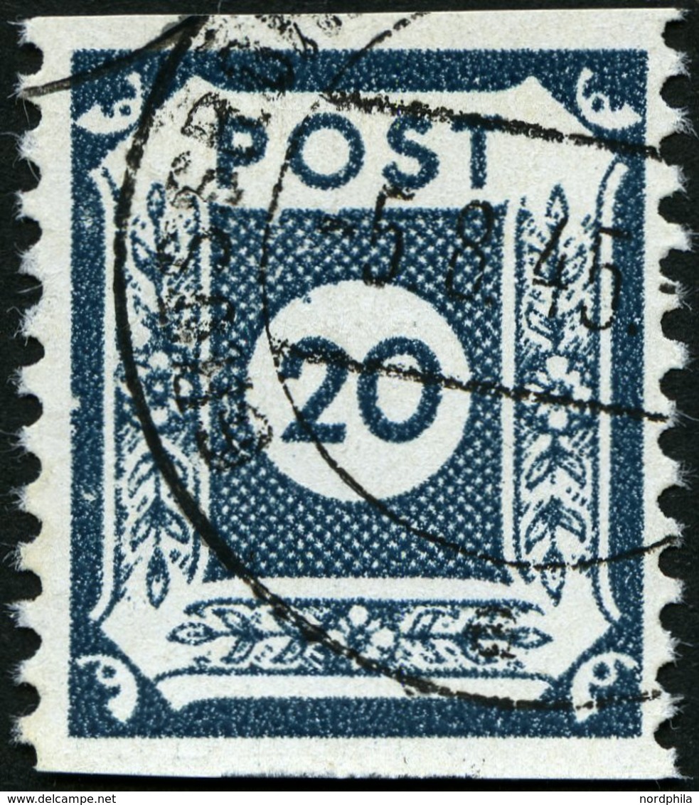 OST-SACHSEN 48cE O, 1945, 20 Pf. Schwärzlichblaugrau Großröhrsdorf, Pracht, Gepr. Ströh, Mi. 75.- - Andere & Zonder Classificatie