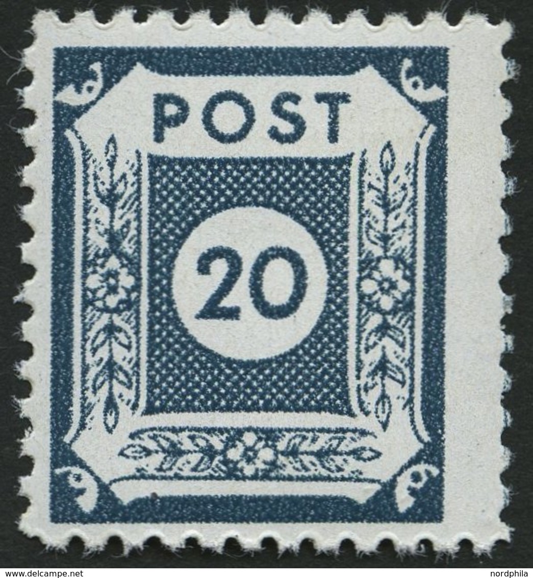 OST-SACHSEN 48cF **, 1945, 20 Pf. Schwärzlichblaugrau Klotzsche, Gezähnt L 10 3/4, Pracht, Gepr. Ströh, Mi. 300.- - Andere & Zonder Classificatie