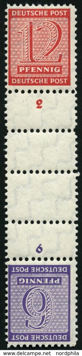 WEST-SACHSEN SK Zd 6 **, 1945, Versuchszähnung 6 + Z + Z + 12, Pracht, Mi. 60.- - Otros & Sin Clasificación