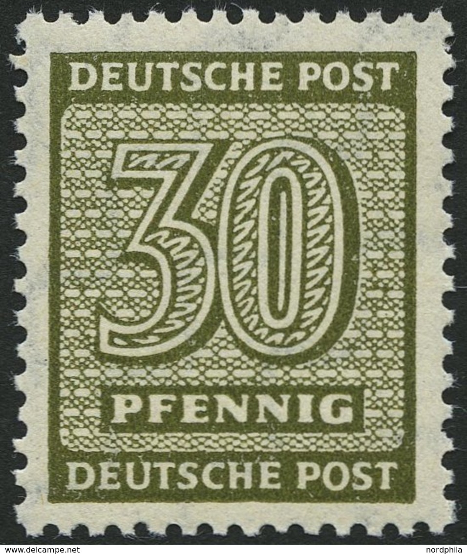 WEST-SACHSEN 135Xa **, 1945, 30 Pf. Bräunlicholiv, Wz. 1X, Pracht, Gepr. Dr. Jasch, Mi. 220.- - Other & Unclassified