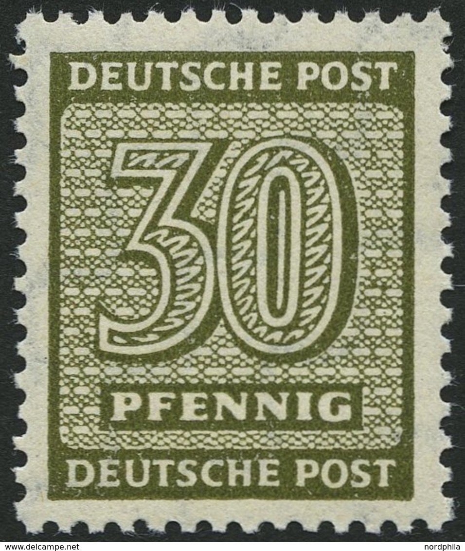 WEST-SACHSEN 135Xa **, 1945, 30 Pf. Bräunlicholiv, Wz. 1X, Pracht, Gepr. Dr. Jasch, Mi. 220.- - Autres & Non Classés