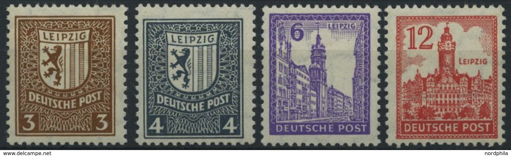 WEST-SACHSEN 150-55X **, 1946, Abschiedsserie, Wz. 1X, 3 Pf. Herstellungsbedingte Kalanderbüge, Prachtsatz, Mi. 380.- - Other & Unclassified