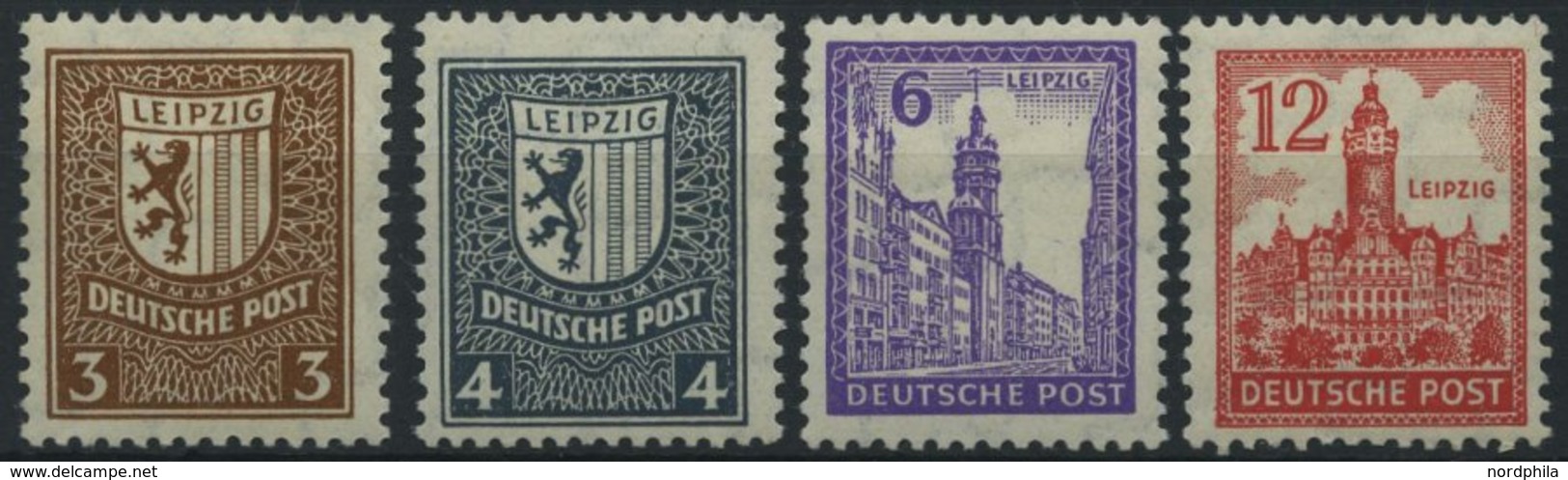 WEST-SACHSEN 150-55X **, 1946, Abschiedsserie, Wz. 1X, 3 Pf. Herstellungsbedingte Kalanderbüge, Prachtsatz, Mi. 380.- - Altri & Non Classificati