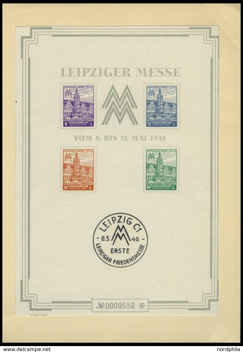 WEST-SACHSEN Bl. 5SX (*), 1946, Großblock Leipziger Messe, Wz. 1X, Type I, Mit Etwas Angestoßener Schutzhülle, Block Pra - Other & Unclassified