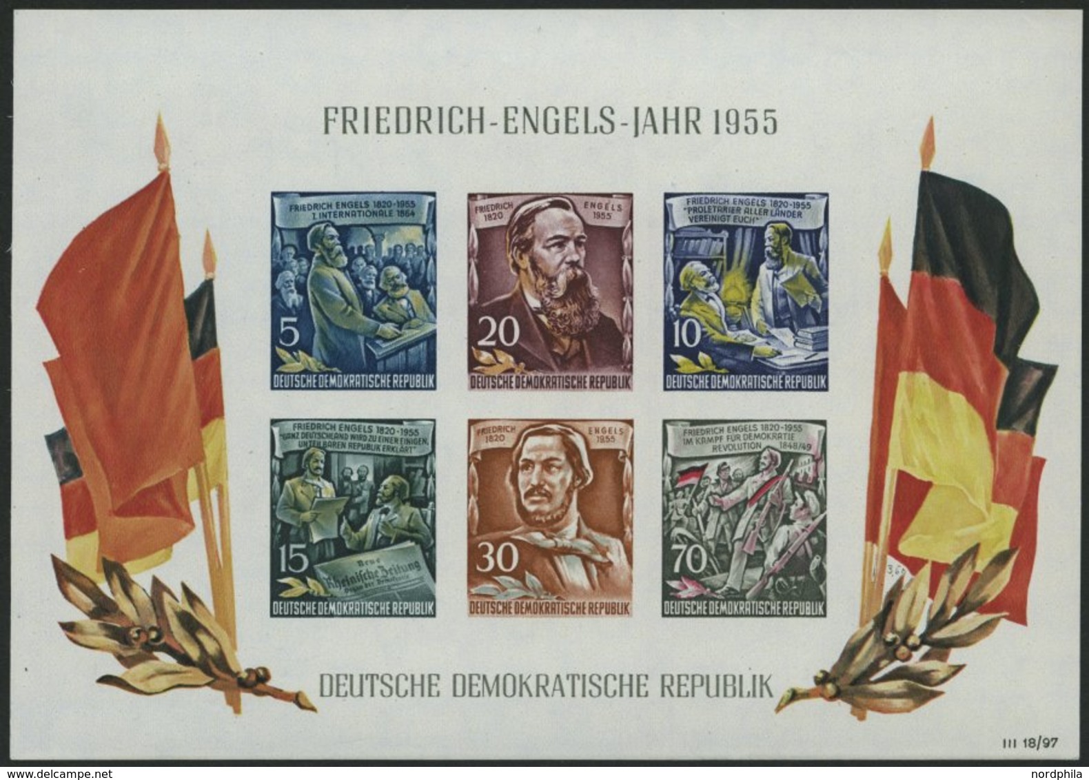 DDR Bl. 13 **, 1955, Block Engels, Pracht, Mi. 80.- - Gebruikt