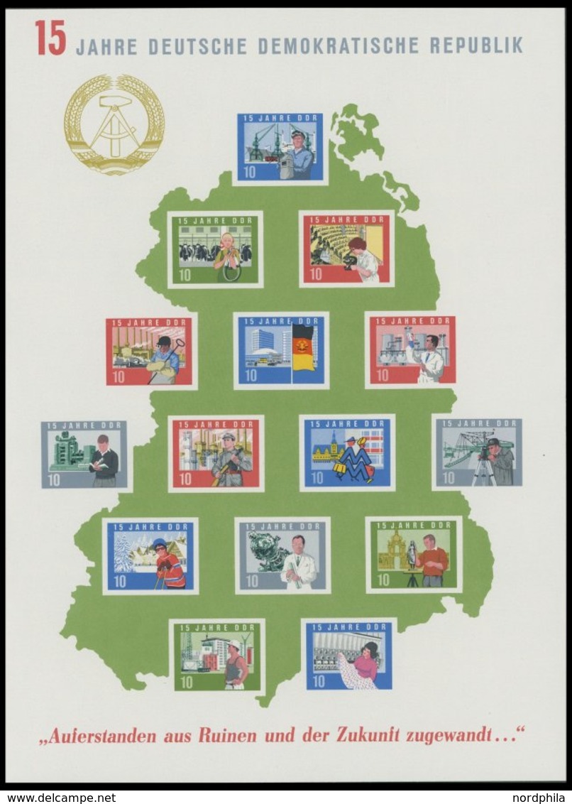 DDR Bl. 19 (*), 1964, Block 15 Jahre DDR, Pracht - Gebruikt