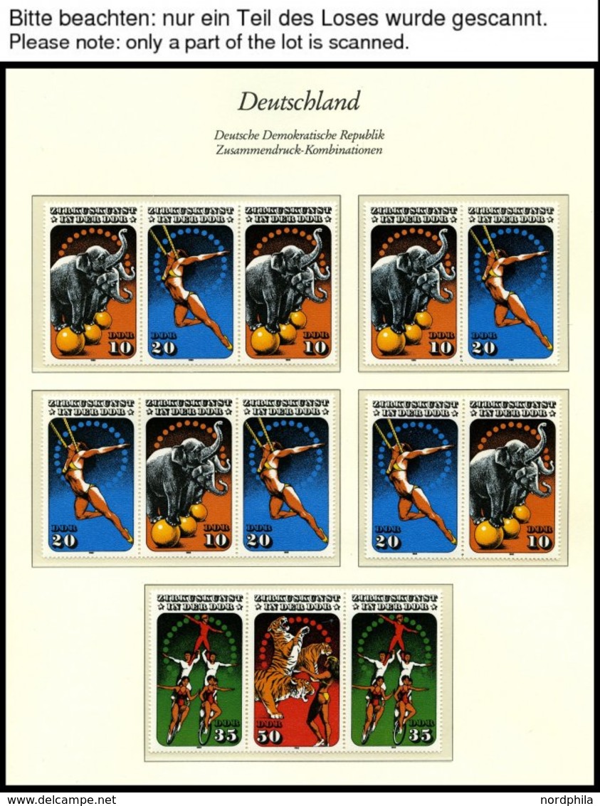 DDR 2983-86 **, 1985, Zirkus, Alle 16 Zusammendrucke Komplett (W Zd 645-52 Und S Zd 292-99), Pracht, Mi. 95.- - Usati