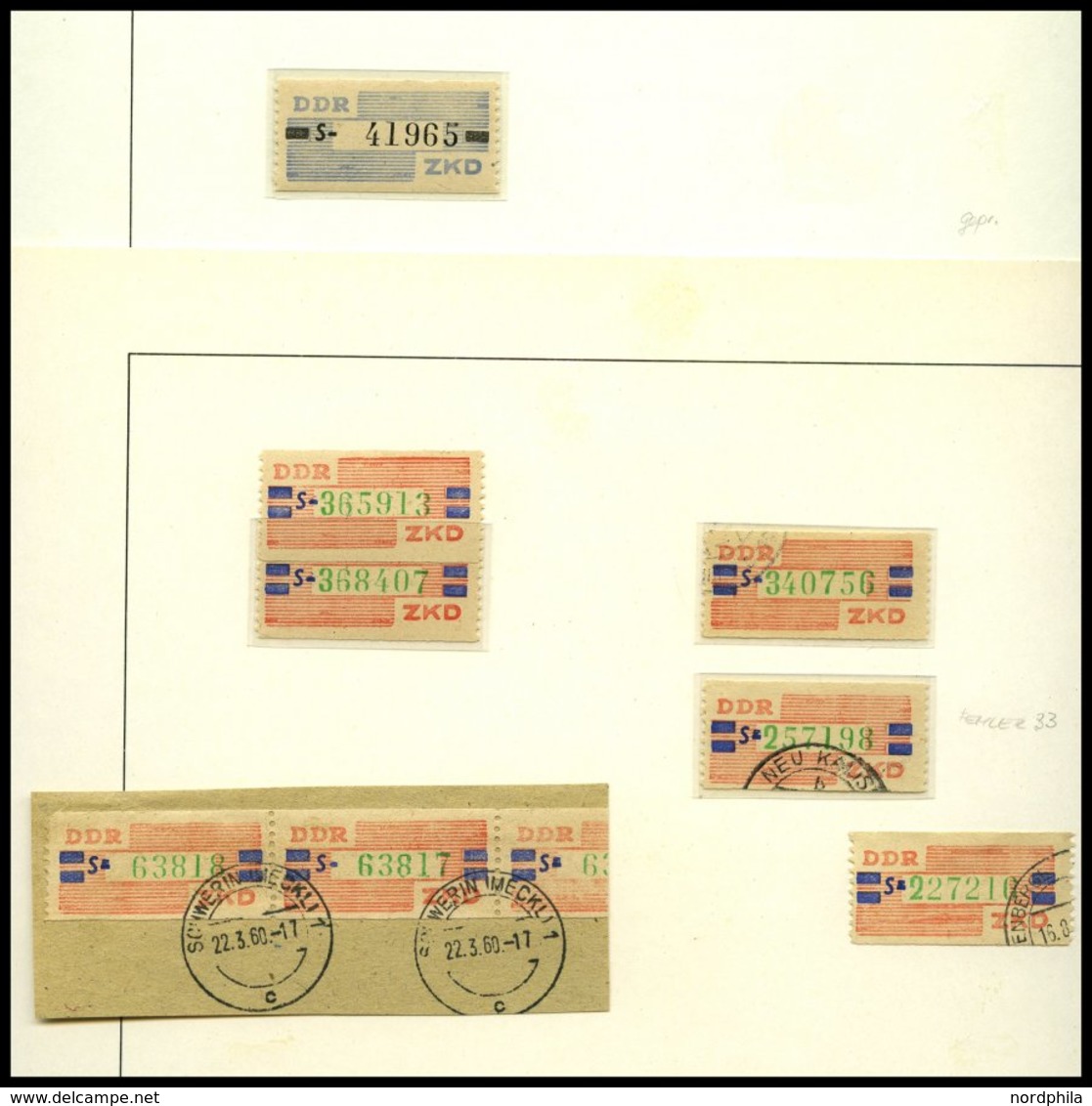 DIENSTMARKEN B D 26/7 O,Brief, **, Fast Nur Gestempelte Sammlung Wertstreifen Für Den ZKD In Lebhaftgraublau/schwarz Und - Altri & Non Classificati