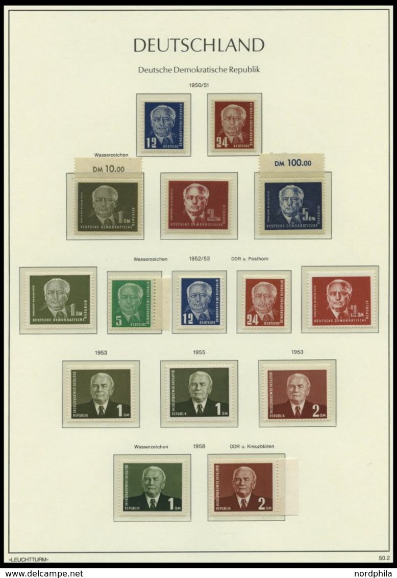 SAMMLUNGEN **, 1949-1990, Komplette Postfrische Sammlung DDR In 3 Leuchtturm Falzlosalben, Prachterhaltung - Collezioni