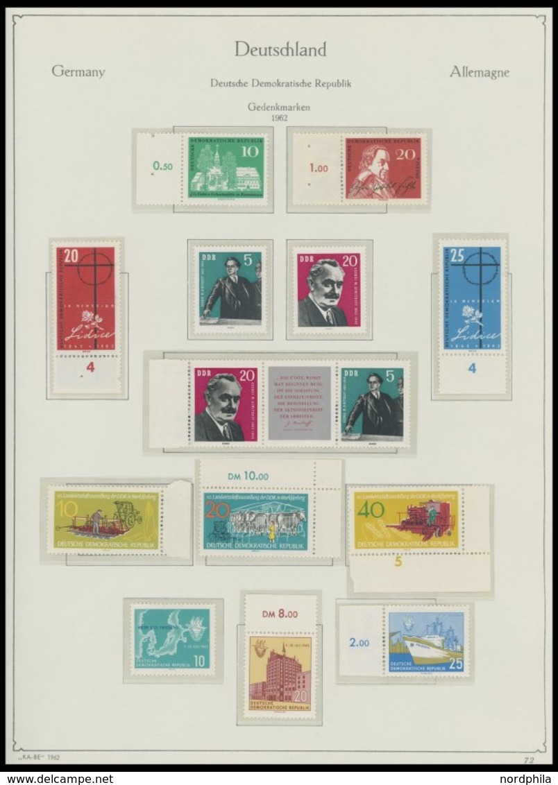 SAMMLUNGEN **, Postfrische Sammlung DDR Von 1955-69 Mit Mittleren Ausgaben Im KA-BE Falzlosalbum, Zusätzlich Einige Bele - Collections