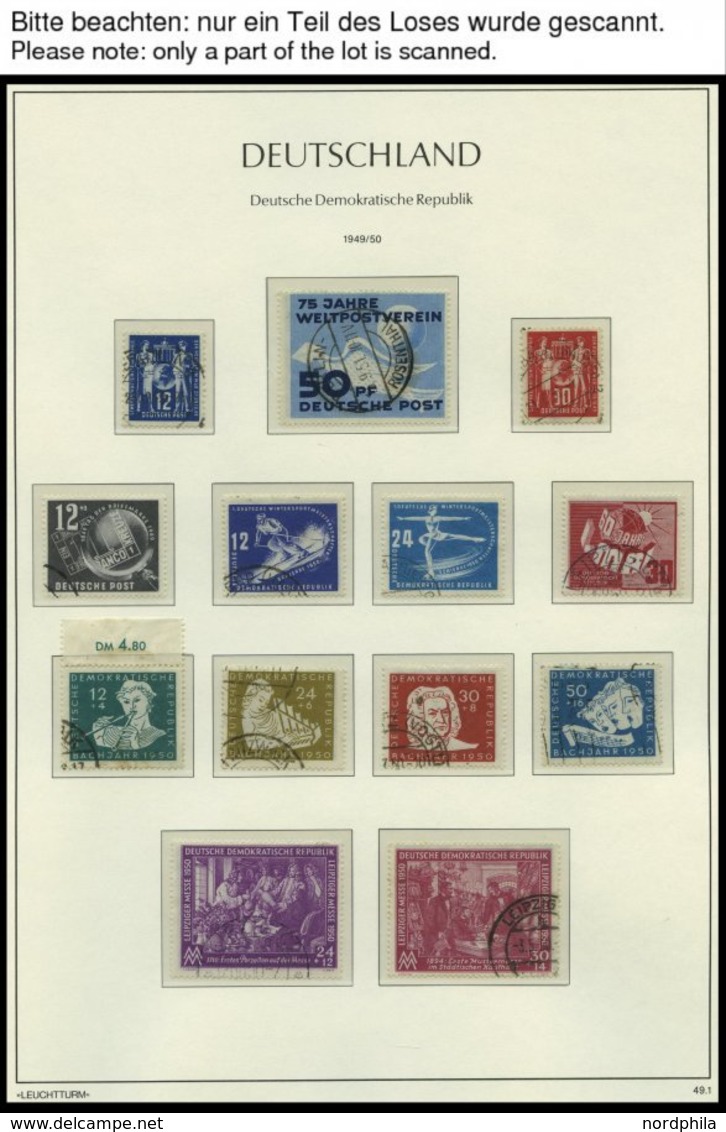 SAMMLUNGEN O, 1949-1990, Komplette Gestempelte Saubere Sammlung DDR In 4 Leuchtturm Falzlosalben, Prachtsammlung - Colecciones