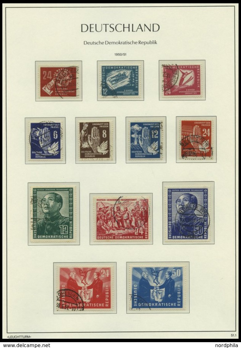 SAMMLUNGEN O, 1949-1990, Komplette Gestempelte Saubere Sammlung DDR In 4 Leuchtturm Falzlosalben, Prachtsammlung - Colecciones