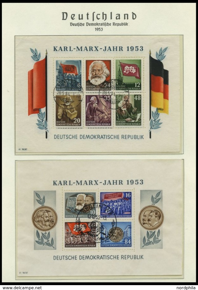 SAMMLUNGEN O, Von 1949-66 Gestempelte Sammlung DDR, Die Marxblocks Nur Gezähnt Vorhanden, Sonst Bis Auf Mi.Nr. 334 Und 3 - Collections