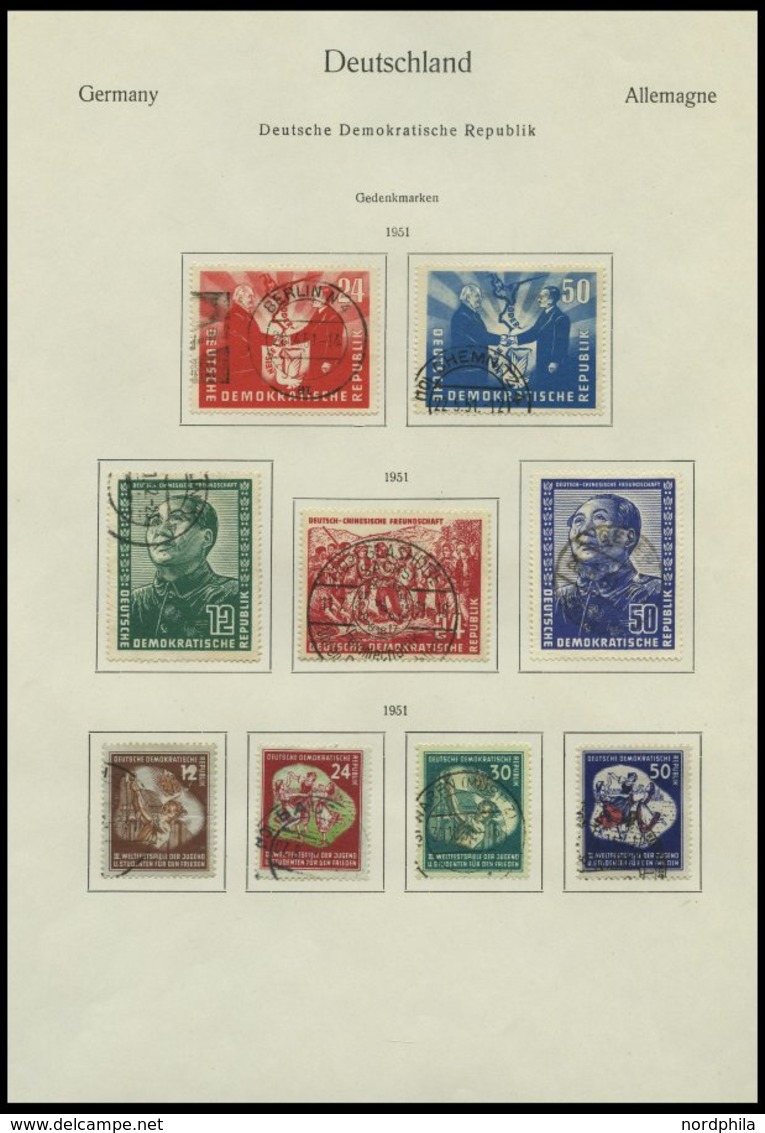 SAMMLUNGEN O, 1949-55, Gestempelter Sammlungteil DDR Mit Einigen Guten Ausgaben, Meist Bedarfsgestempelt, Feinst/Pracht - Collections