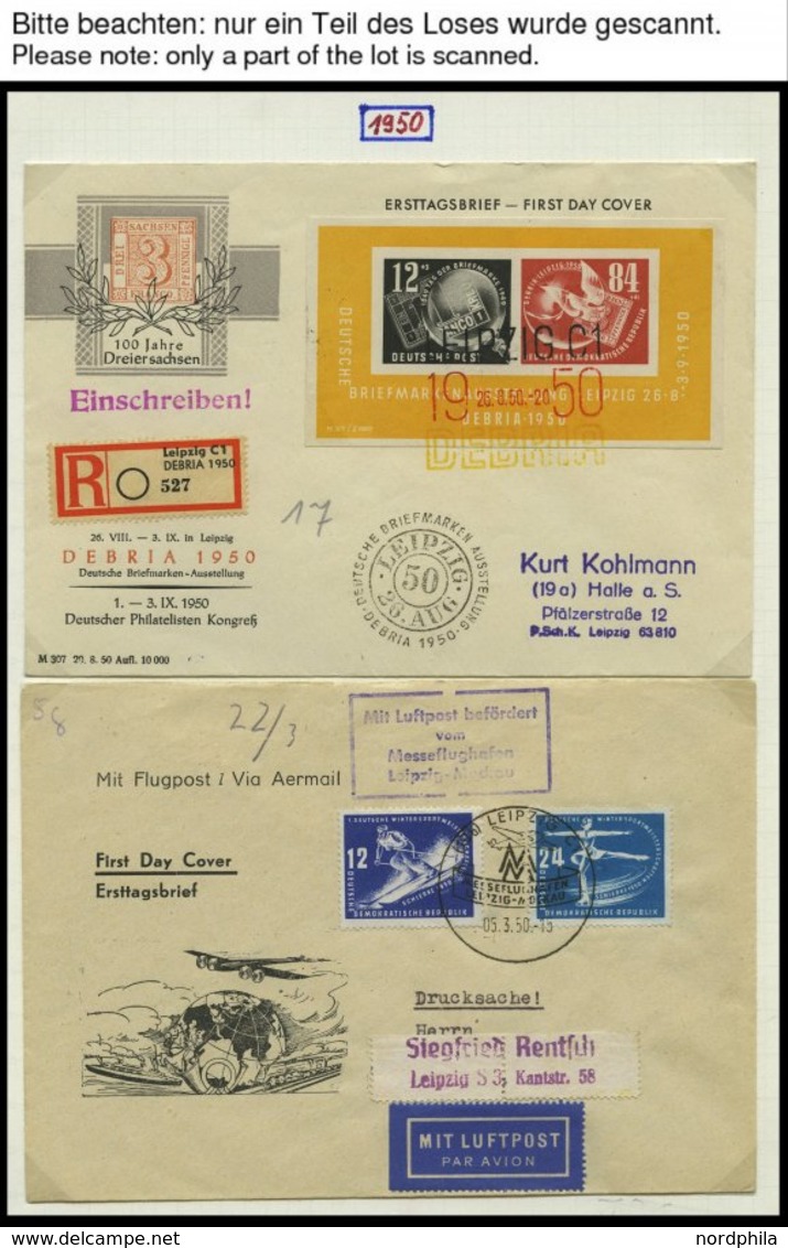 SAMMLUNGEN 1949-1990, Reichhaltige Briefsammlung In 11 Dicken Bänden, Meist FDC Und Portogerechte Einschreibbriefe, Auch - Collections