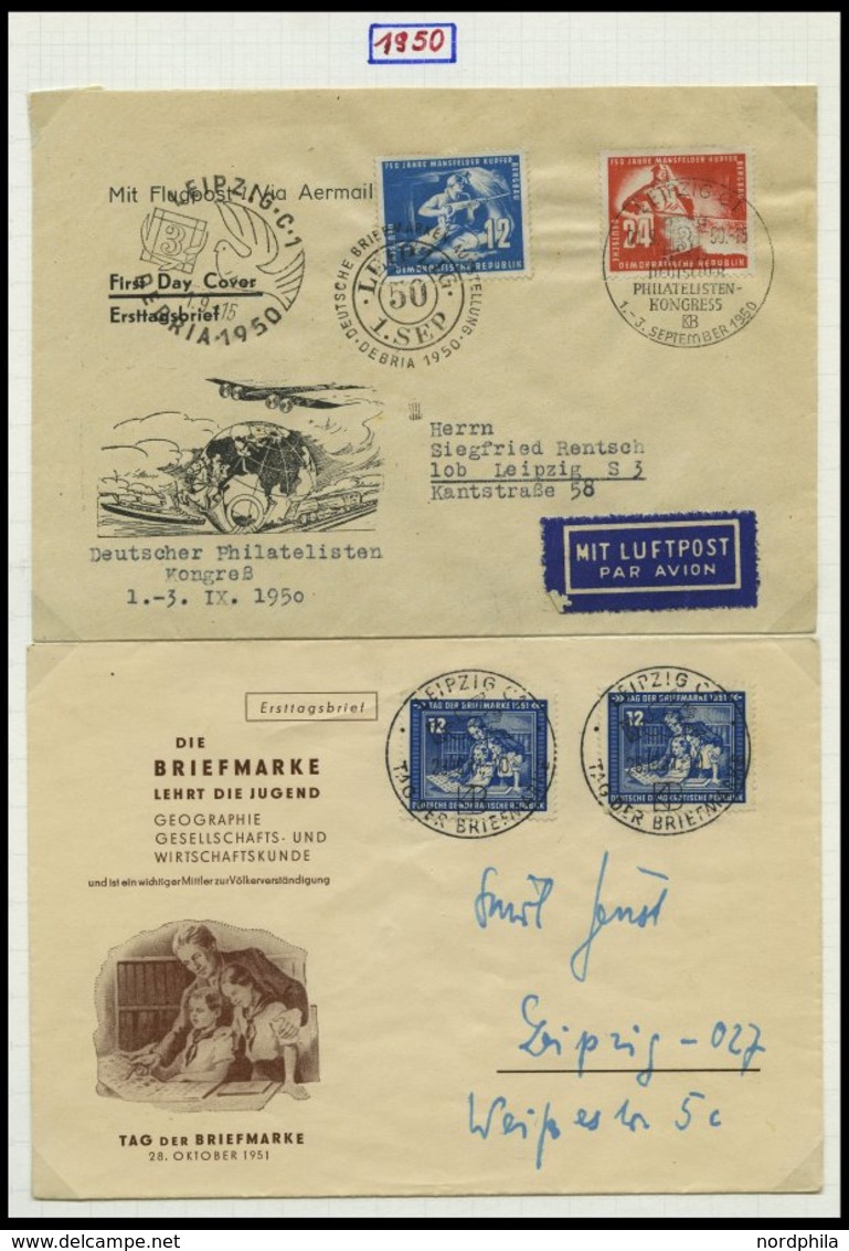 SAMMLUNGEN 1949-1990, Reichhaltige Briefsammlung In 11 Dicken Bänden, Meist FDC Und Portogerechte Einschreibbriefe, Auch - Colecciones