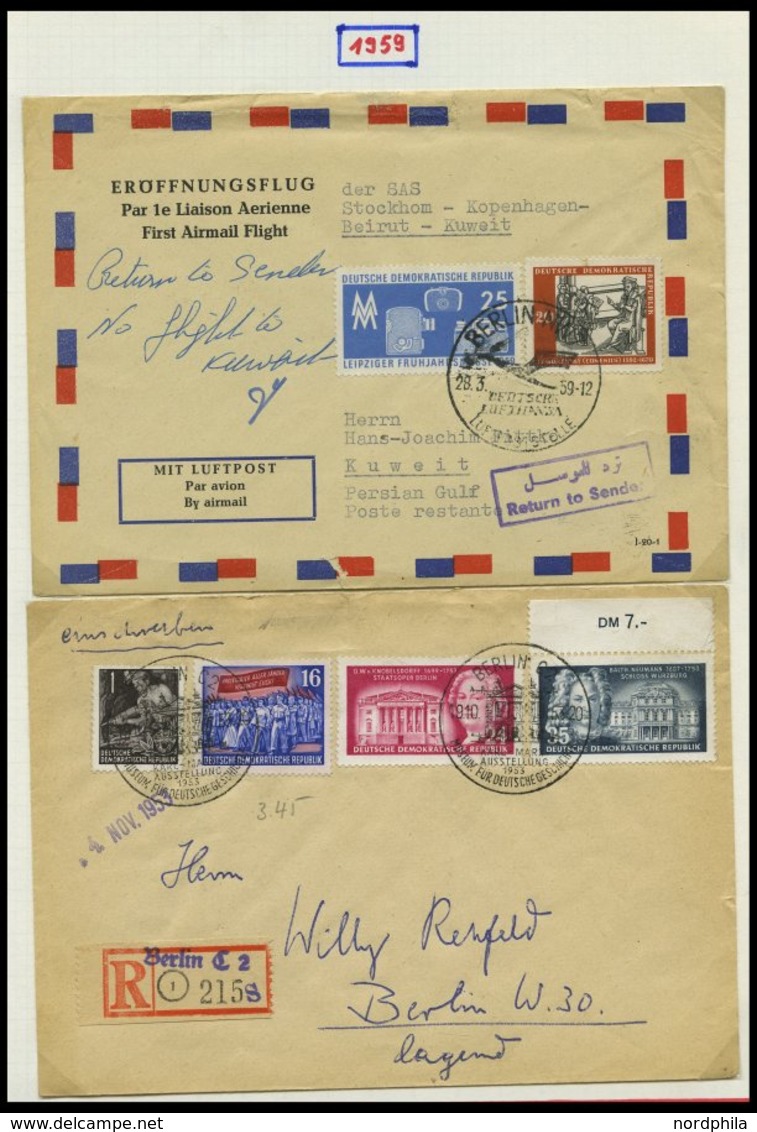 SAMMLUNGEN 1949-1990, reichhaltige Briefsammlung in 11 dicken Bänden, meist FDC und portogerechte Einschreibbriefe, auch