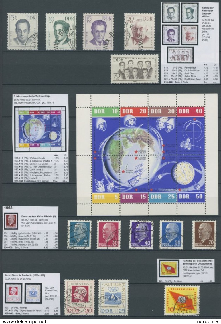 SAMMLUNGEN O,**,* , 1949-90, Meist Gestempelte, Weitgehend Komplette Sammlung DDR In 4 Großen Einsteckbüchern, überwiege - Colecciones