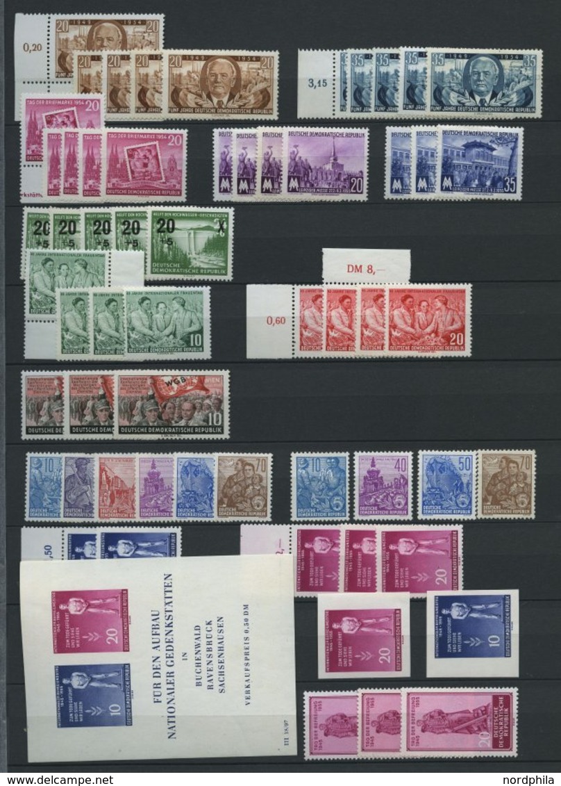 LOTS **, Reichhaltige Dublettenpartie DDR Von 1949 - 1956 Mit Einigen Guten Werten, Sätzen Und Blocks, Erhaltung Feinst/ - Collezioni