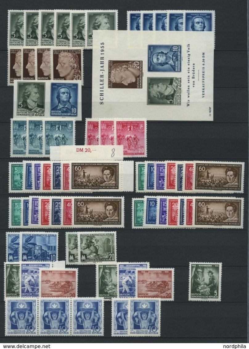 LOTS **, Reichhaltige Dublettenpartie DDR Von 1949 - 1956 Mit Einigen Guten Werten, Sätzen Und Blocks, Erhaltung Feinst/ - Collezioni