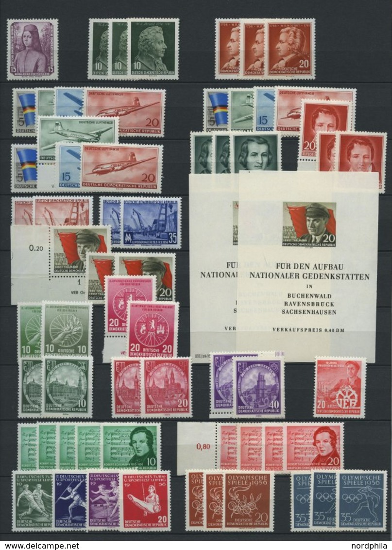 LOTS **, Reichhaltige Dublettenpartie DDR Von 1949 - 1956 Mit Einigen Guten Werten, Sätzen Und Blocks, Erhaltung Feinst/ - Colecciones