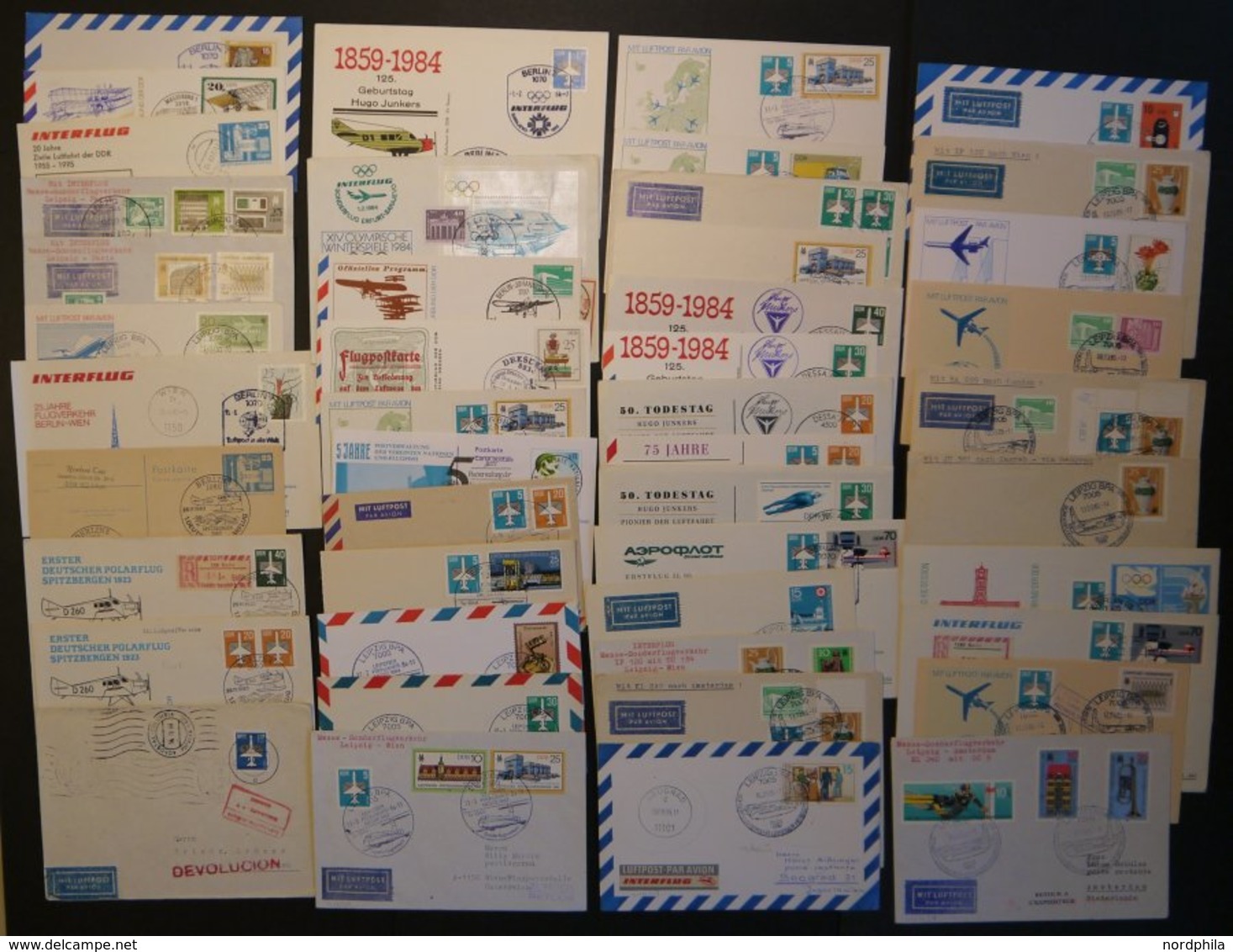 LOTS 1983-85, 46 Meist Verschiedene Luftpostbelege, überwiegend Eröffnungs-und Sonderflüge, Pracht - Verzamelingen