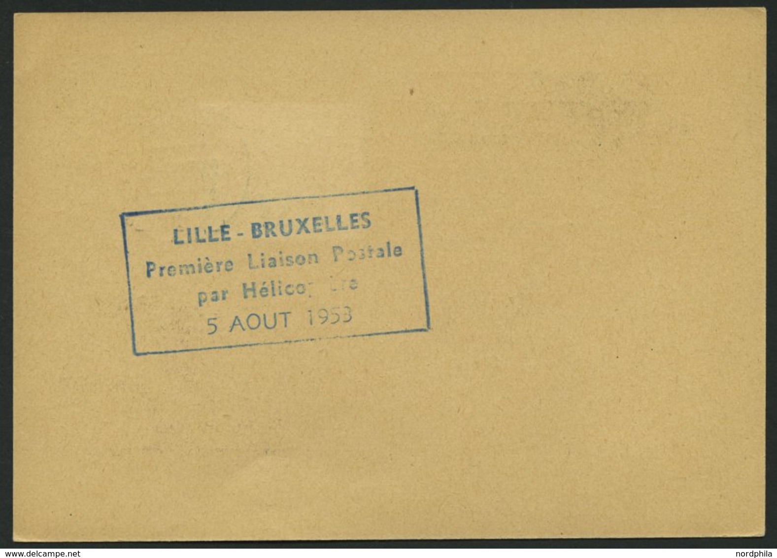 LUFTPOST 1949 - 1955 5.8.53, Mit Helicopter/Brüssel-Lille, 10 Pf. Ganzsachenkarte Mit Zusatzfrankatur Ab Berlin, Pracht - Andere & Zonder Classificatie