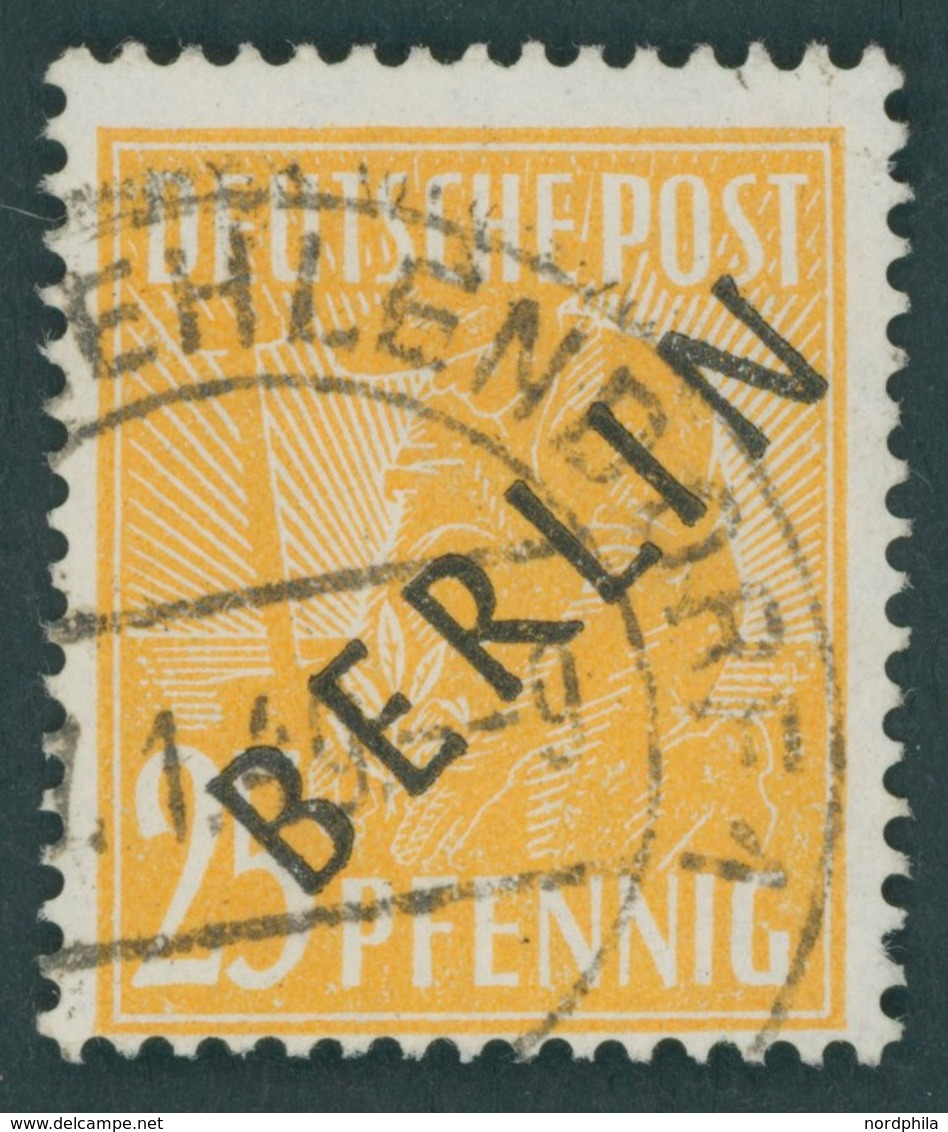 BERLIN 10 O, 1948, 25 Pf. Schwarzaufdruck, Pracht, Gepr. D. Schlegel, Mi. 60.- - Autres & Non Classés