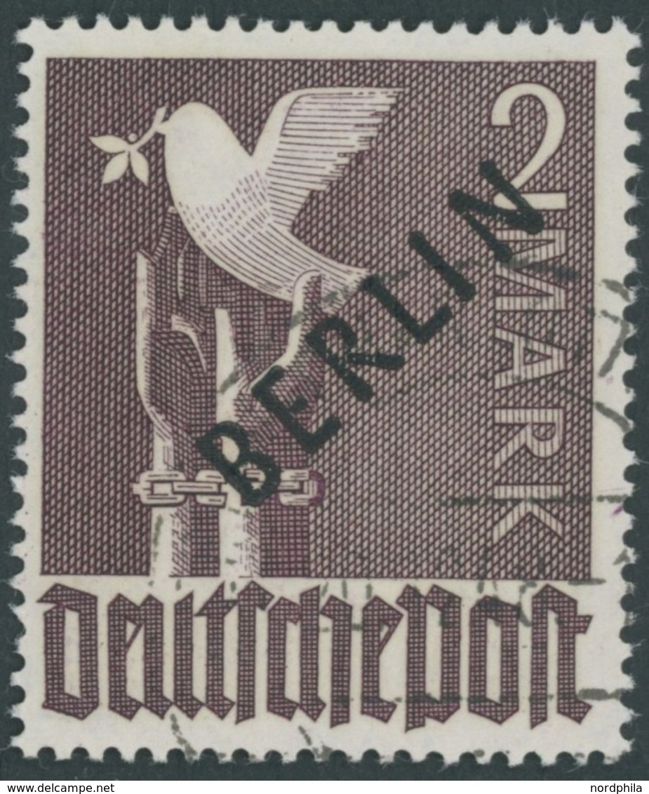 BERLIN 18 O, 1948, 2 M. Schwarzaufdruck, Pracht, Gepr. U.a. Schlegel, Mi. 500.- - Autres & Non Classés