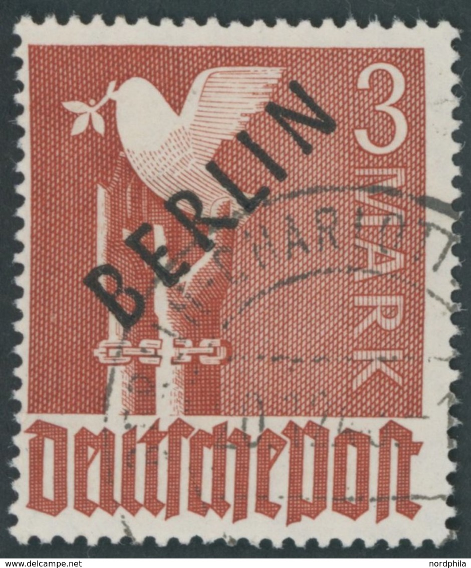 BERLIN 19 O, 1948, 3 M. Schwarzaufdruck, Pracht, Gepr. U.a. Schlegel, Mi. 700.- - Andere & Zonder Classificatie