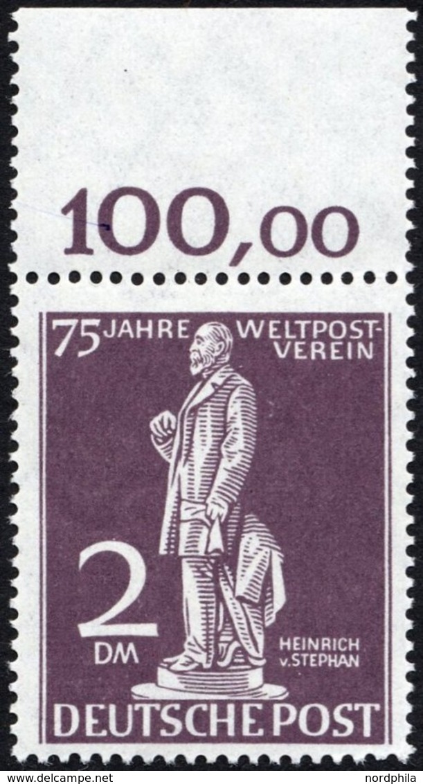 BERLIN 41 **, 1949, 2 DM Stephan, Oberrandstück, Pracht, Mi. (150.-) - Andere & Zonder Classificatie