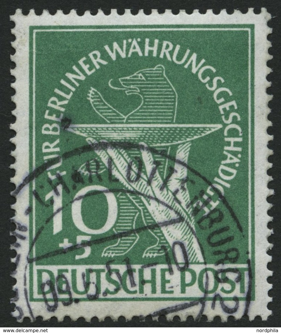 BERLIN 68 O, 1949, 10 Pf. Währungsgeschädigte, Pracht, Gepr. D. Schlegel, Mi. 190.- - Andere & Zonder Classificatie