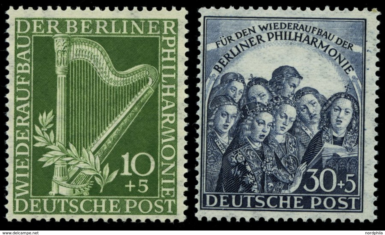 BERLIN 72/3 **, 1950, Philharmonie, üblich Gezähnt Pracht, Mi. 150.- - Autres & Non Classés