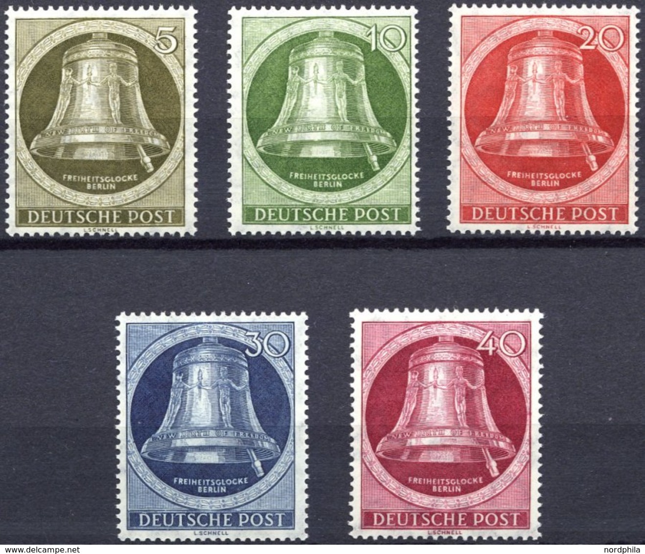 BERLIN 82-86 **, 1951, Glocke Rechts, Prachtsatz, Mi. 120.- - Autres & Non Classés