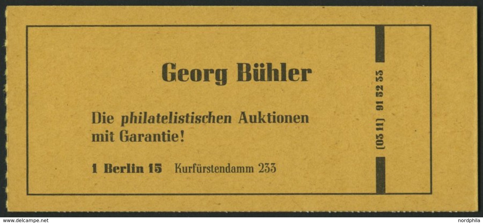 ZUSAMMENDRUCKE MH 3d **, 1964, Markenheftchen Dürer, Reklame Georg Bühler, Pracht, Mi. 220.- - Se-Tenant