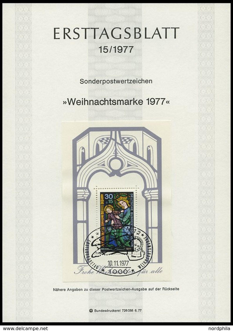 ERSTTAGSBLÄTTER 482-Bl. 6 BrfStk, 1975-77, 3 Komplette Jahrgänge, ETB 1/75 - 15/77, Pracht - Altri & Non Classificati