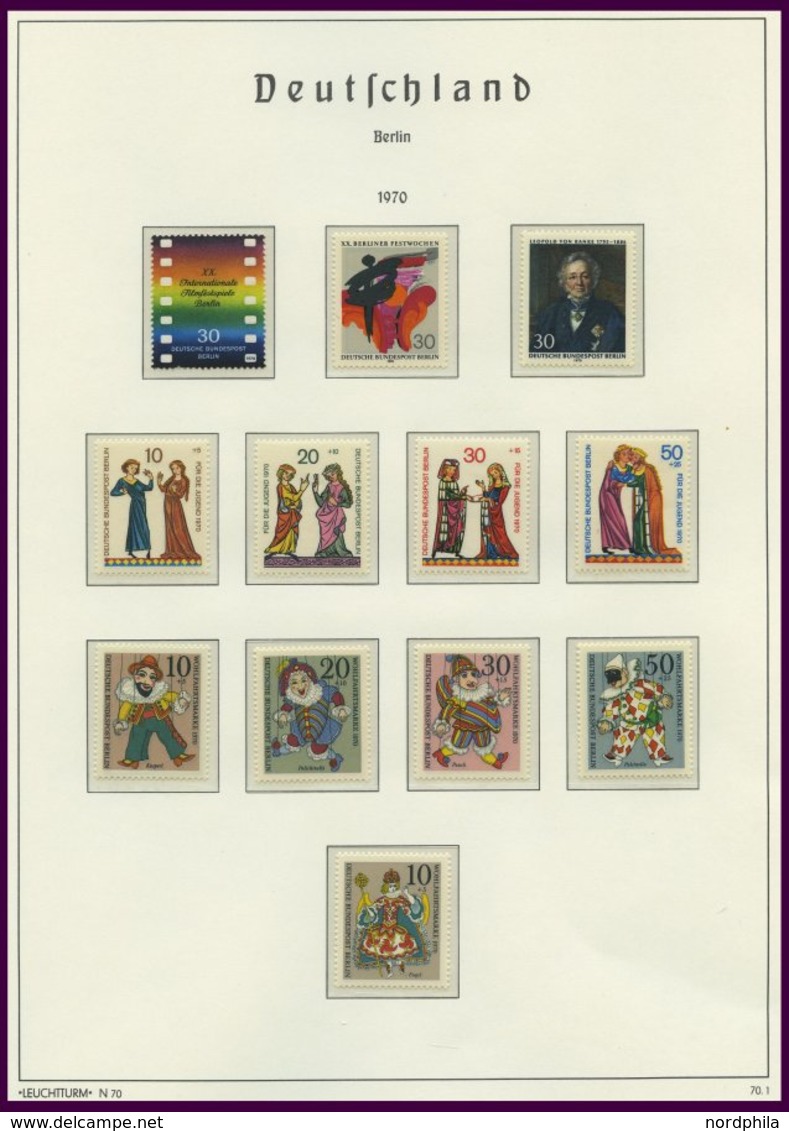 SAMMLUNGEN **, 1969-76, In Den Hauptnummern Komplette Sammlung Berlin Auf Leuchtturm-Falzlosseiten, Die Ersten 3 Blocks  - Verzamelingen