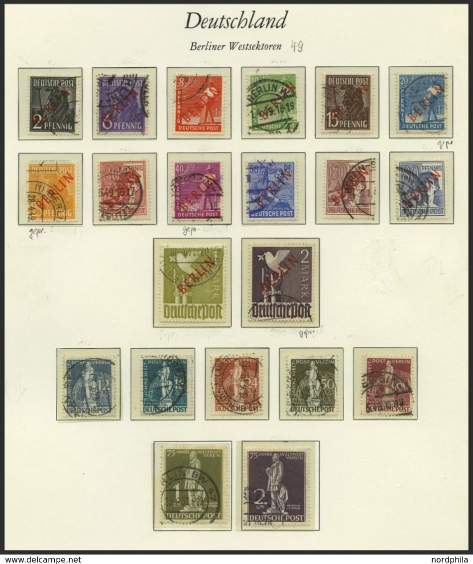 SAMMLUNGEN O, Bis Auf Bl. 1 Komplette Gestempelte Sammlung Bis 1990, Schwarzaufdruck Meist Mit Stempel BERLIN W 30n (wir - Collezioni