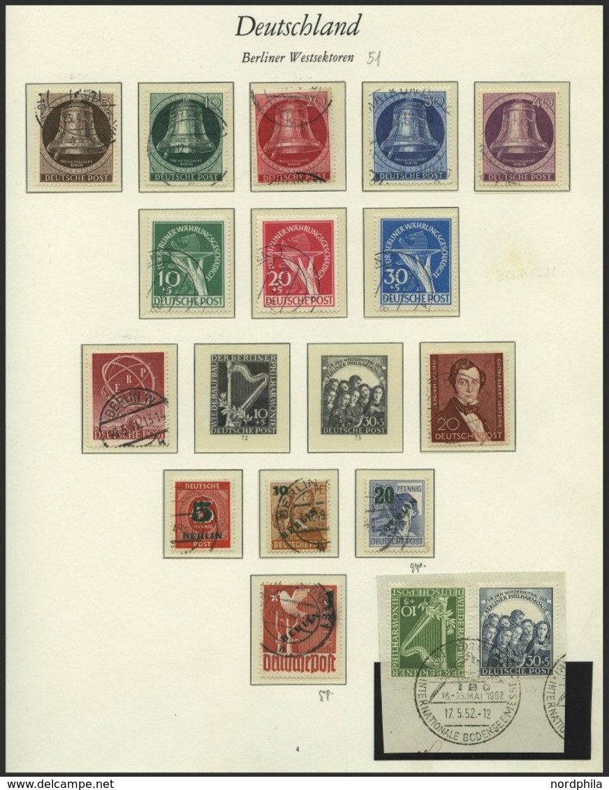 SAMMLUNGEN O, Bis Auf Bl. 1 Komplette Gestempelte Sammlung Bis 1990, Schwarzaufdruck Meist Mit Stempel BERLIN W 30n (wir - Collezioni