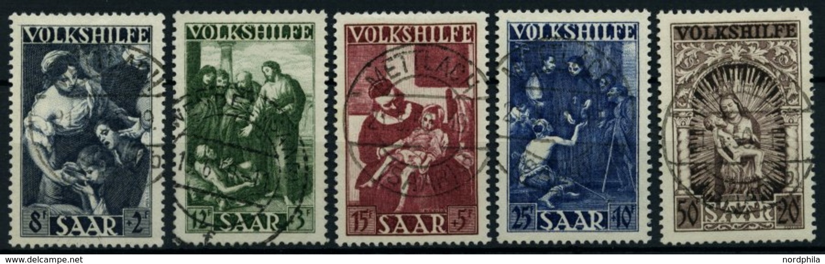 SAARLAND 267-71 O, 1949, Volkshilfe, Prachtsatz, Fotoattest Geigle, Mi. 650.- - Otros & Sin Clasificación