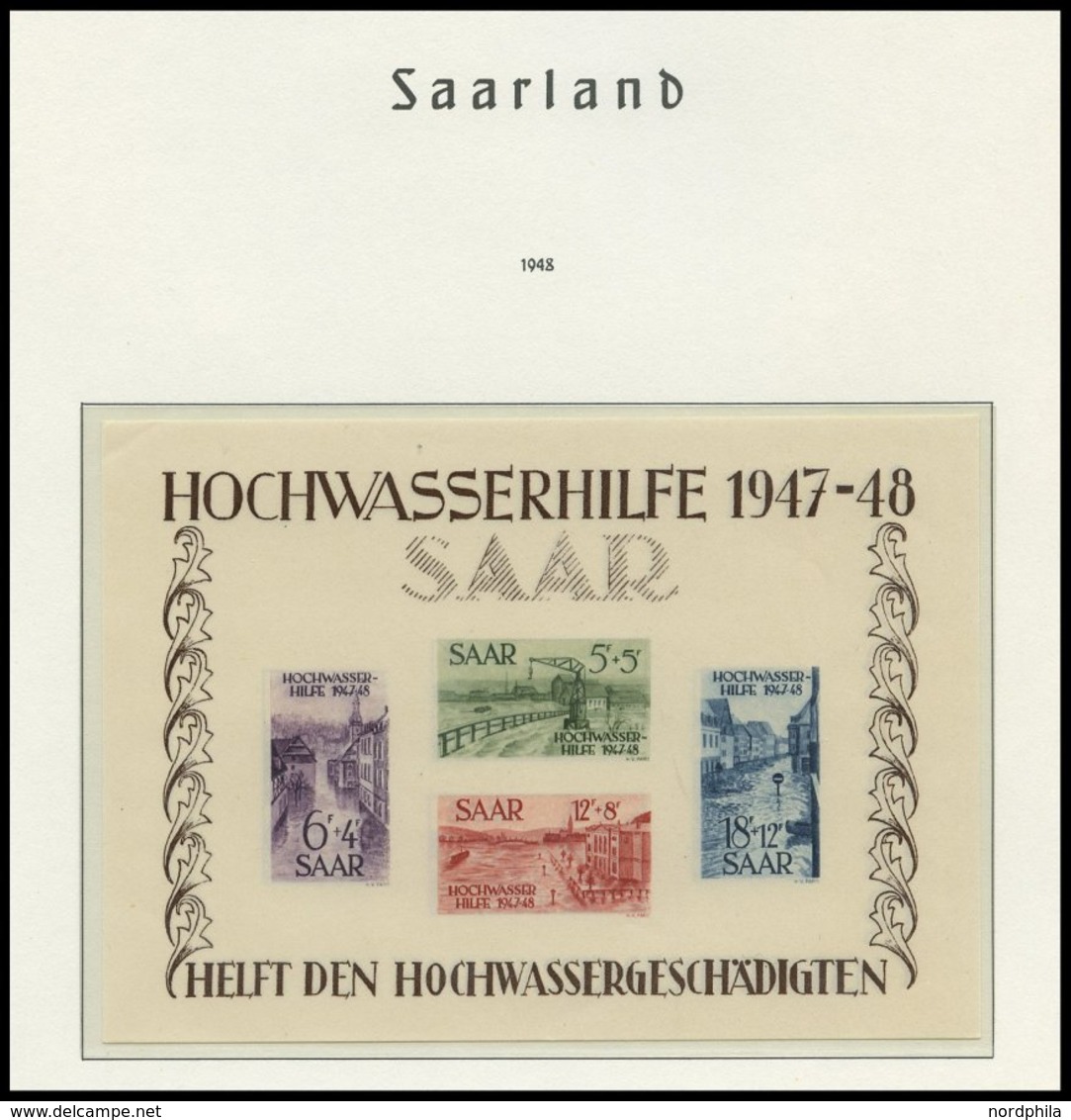 SAMMLUNGEN, LOTS **, In Den Hauptnummern Postfrisch Komplette Sammlung Saarland Von 1947-59, Block 1 Fingerabdruck Auf D - Altri & Non Classificati