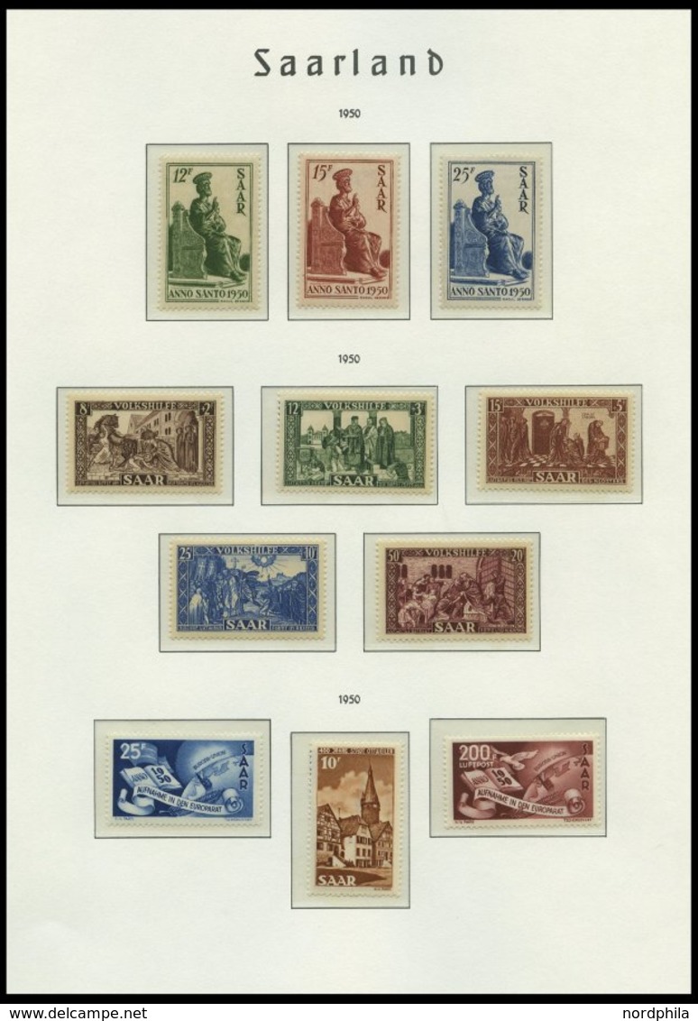 SAMMLUNGEN, LOTS **, in den Hauptnummern postfrisch komplette Sammlung Saarland von 1947-59, Block 1 Fingerabdruck auf d