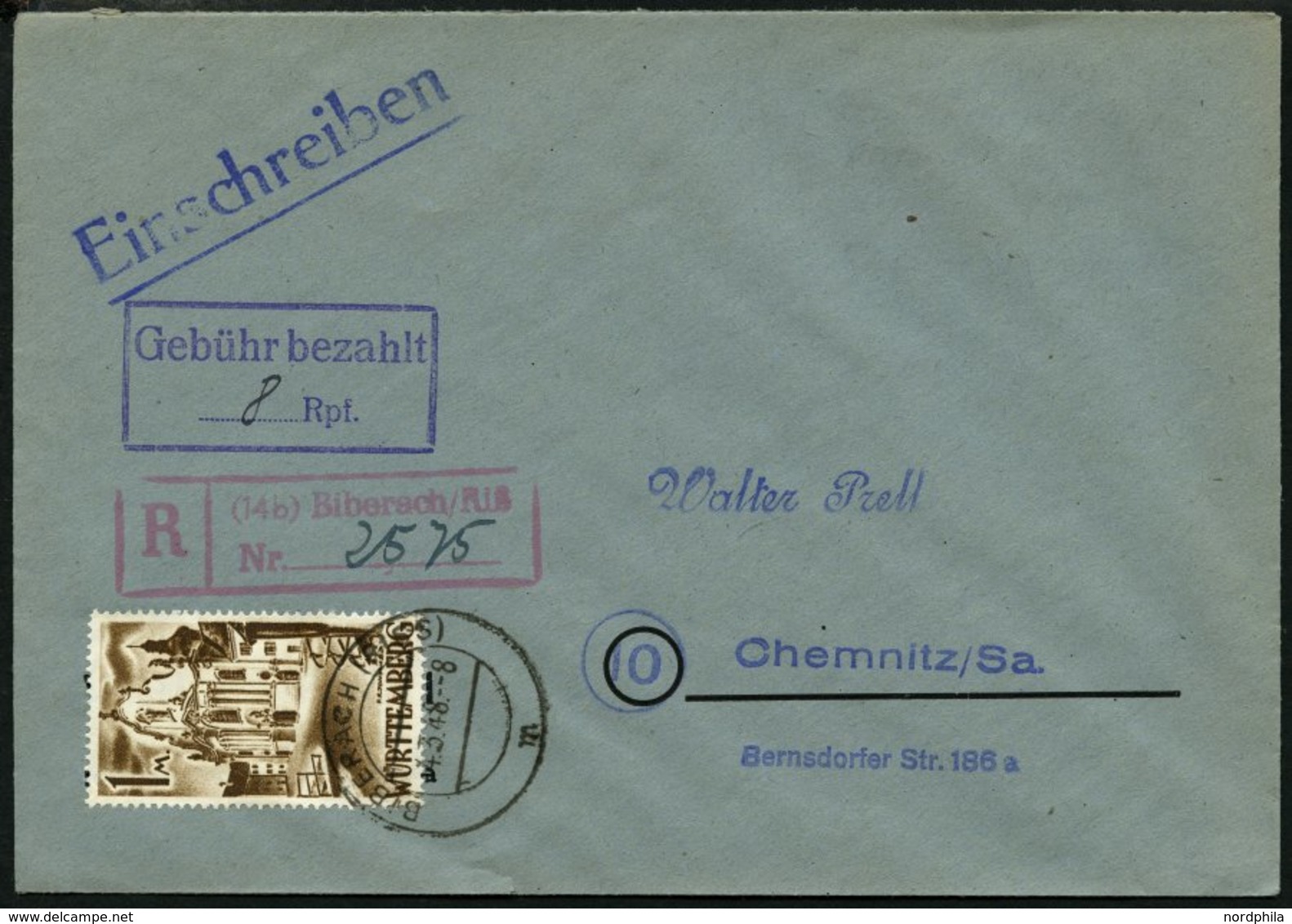 SAMMLUNGEN, LOTS 1947/8, 4 Verschiedene Belege, Dabei 2 Einschreibbriefe Mit Teilbarfrankaturen, Pracht - Andere & Zonder Classificatie